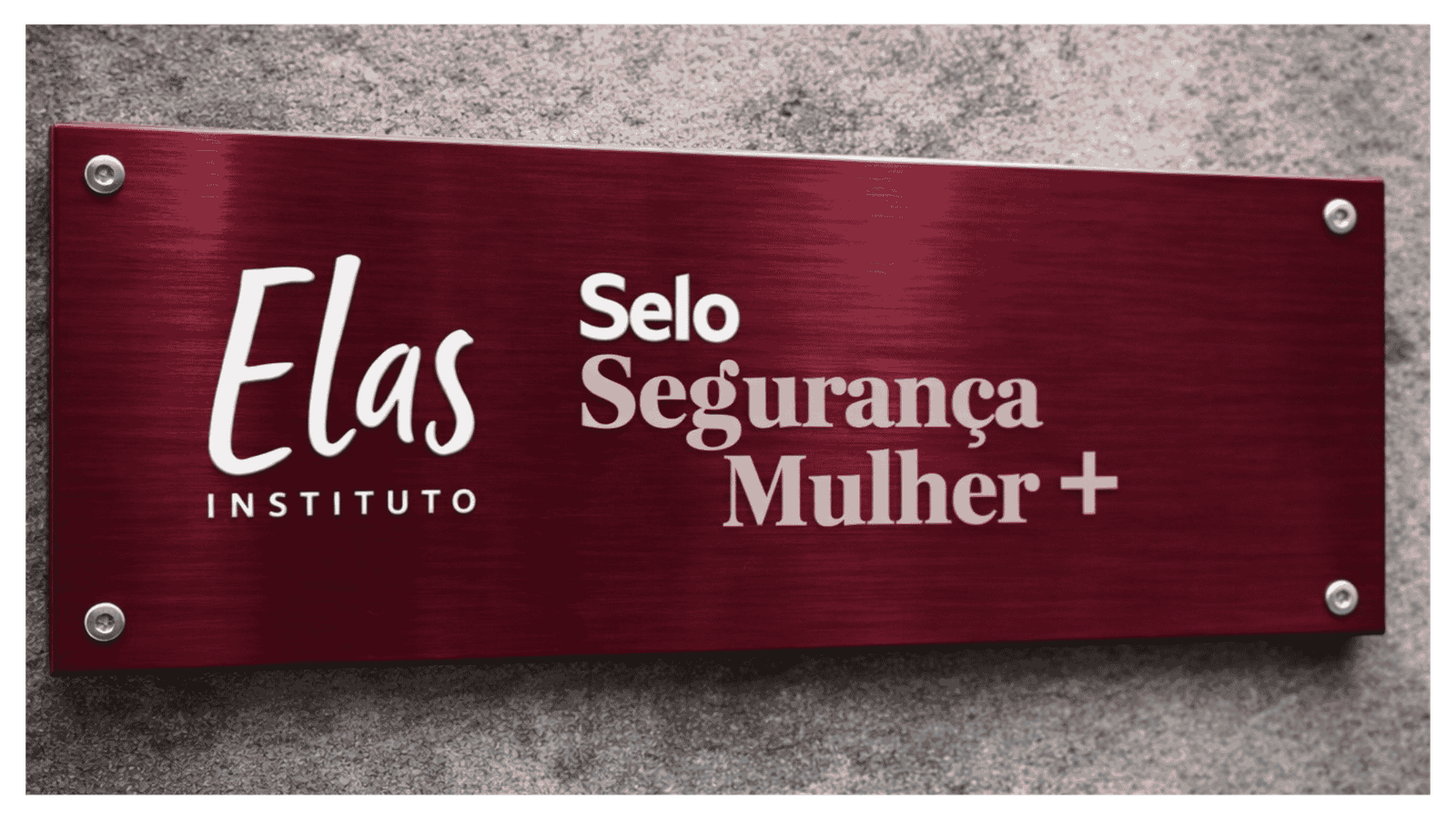 Placa do Selo Segurança Mulher+ do Instituto Elas